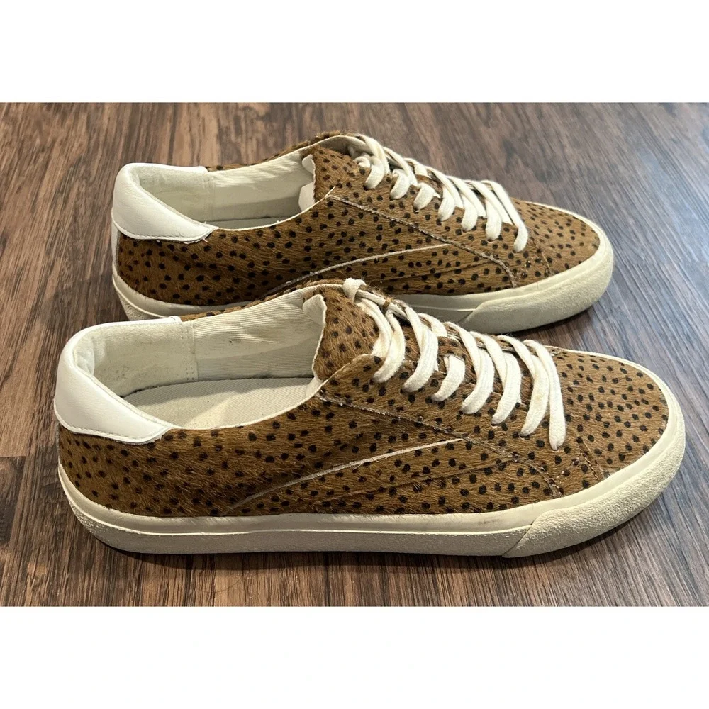 Madewell Sidewalk Spot Dot Womens 7.5M Calf Hair Low Top Casual Sneakers Shoes